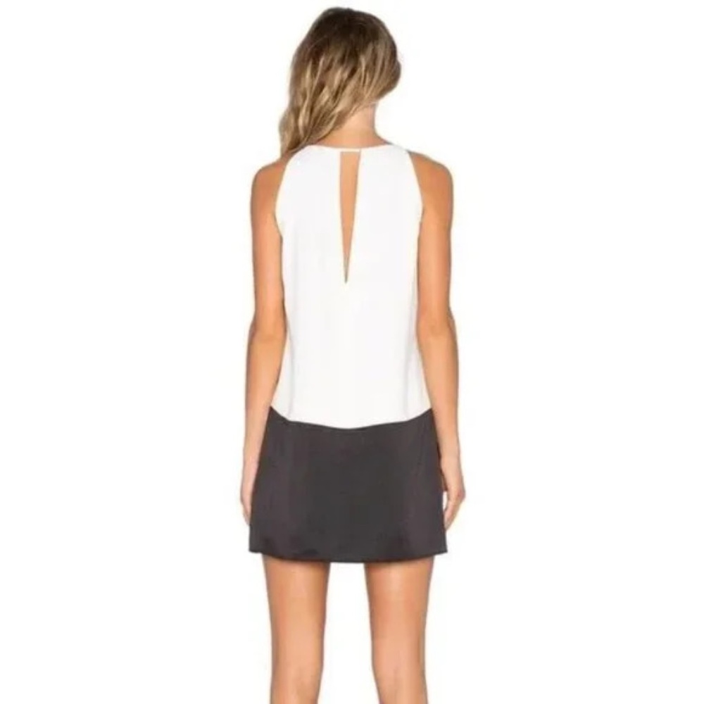 Parker Crosby Dress 100% Silk Sleeveless Black & White - Picture 3 of 5